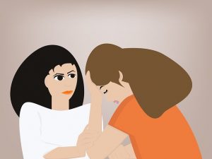 Two women discussing mental health challenges